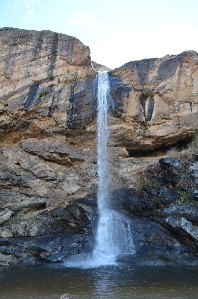 Chiva Falls is a 95 foot / 29 meter tall waterfall outside of Tucson, Arizona.