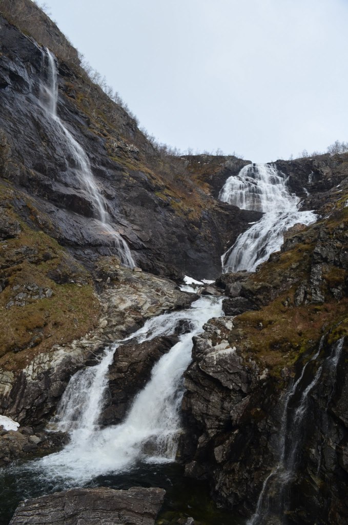 Kjosfossen is a 735 foot / 221 meter tall waterfall in Norway. It can be experienced by taking a train ride.