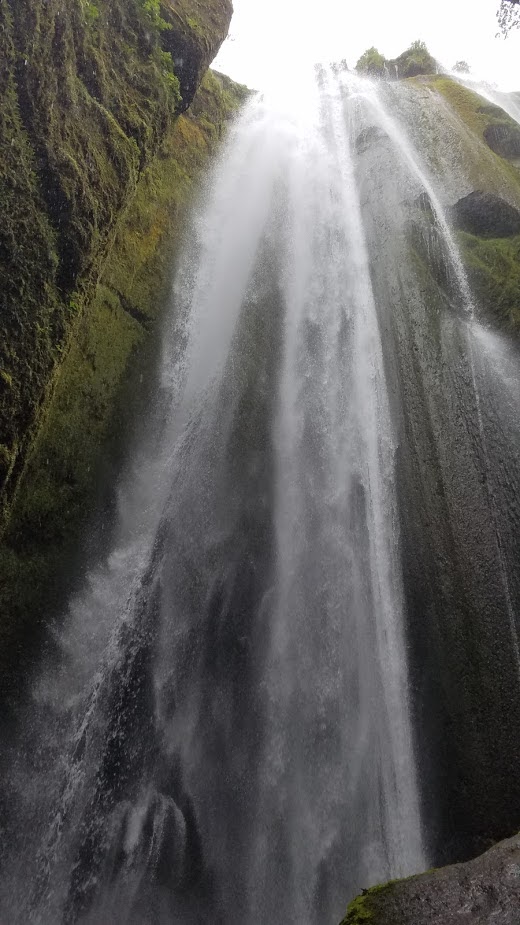 This is an Icelandic waterfall, Gljúfurárfoss. You can walk inside of a chasm (with a group for safety reasons). This it the view from inside the chasm. You could also feel the water spraying all over you as you get closer to the waterfall.
