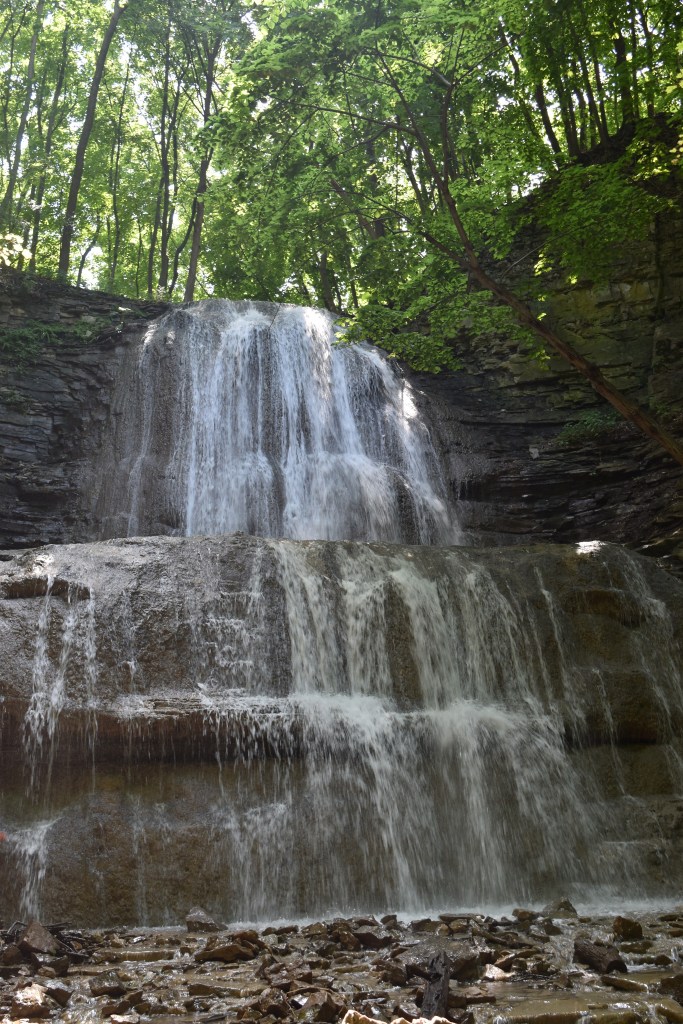 Sherman Falls is a 56 foot / 17 meter tall waterfall in Ontario that drops in two or three segments.