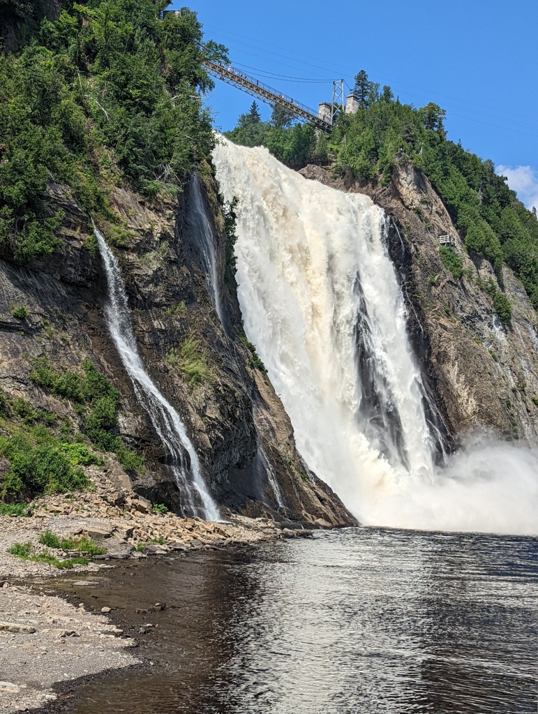 Chute Montmorency (Montmorency Falls) is a 272 foot / 83 meter tall waterfall in Quebec.