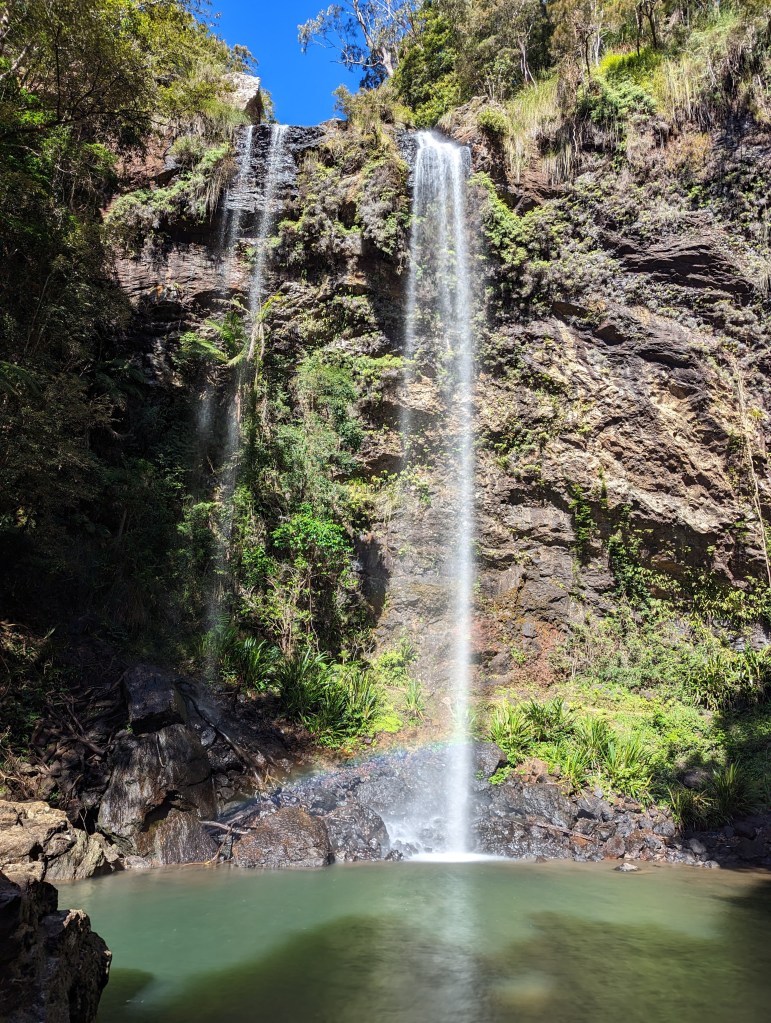 Twin Falls is a 98 foot / 30 meter tall waterfall in South East Queensland in Springbrook National Park.
