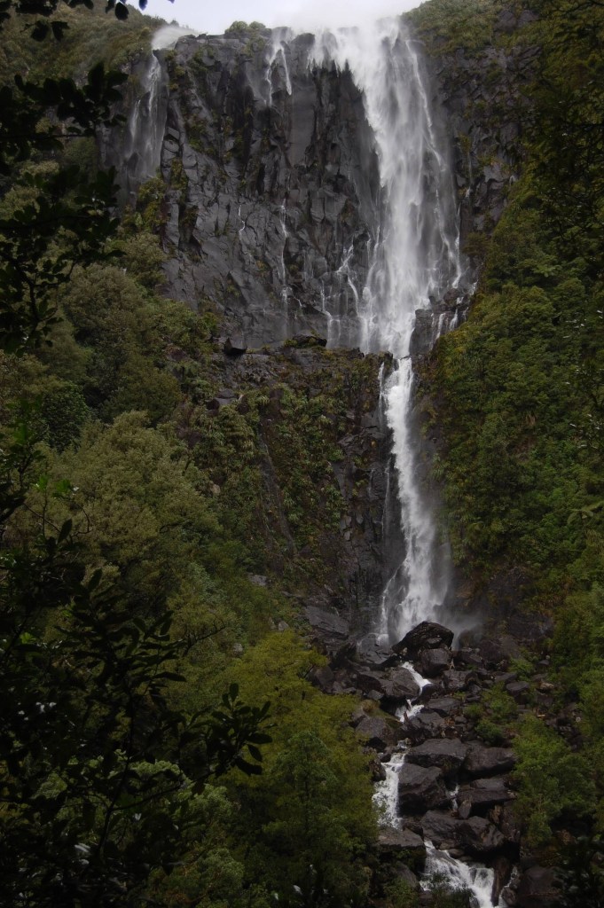 Wairere Falls is a 502 foot / 153 meter tall waterfall in northern New Zealand that has multiple drops.
