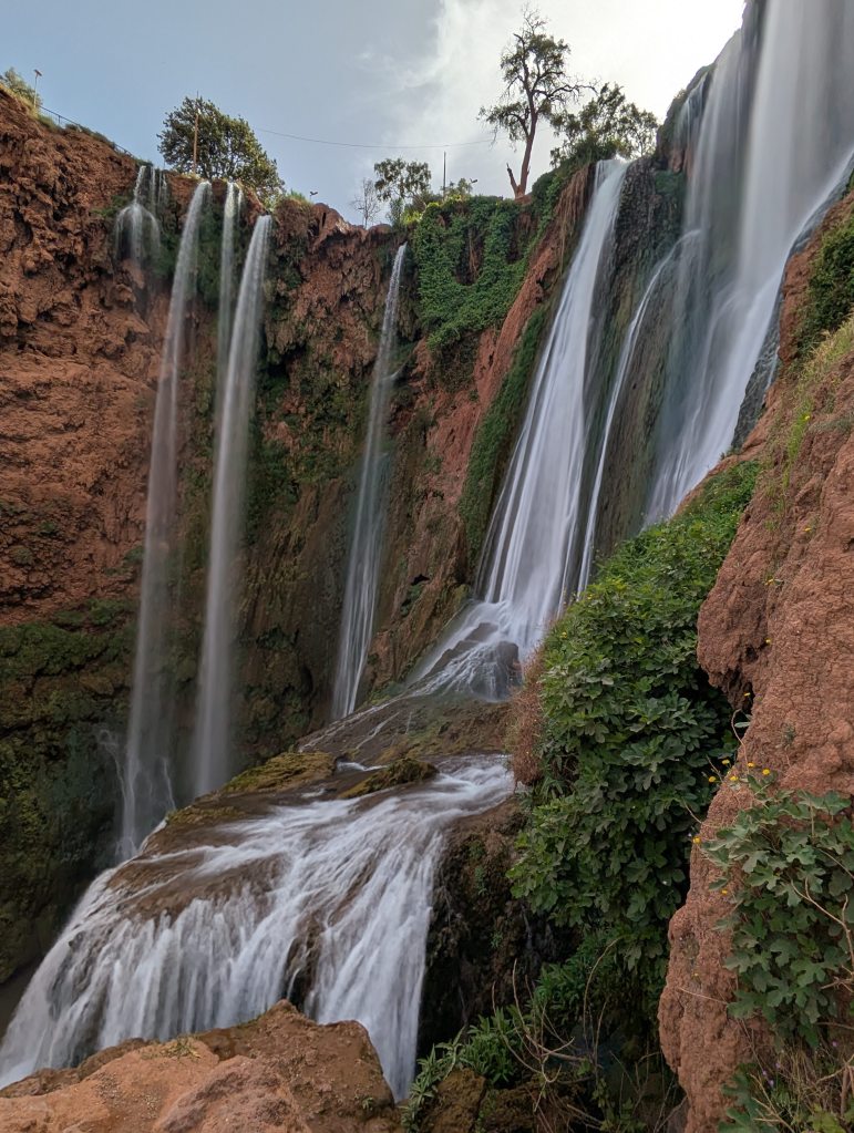 The Cascades D'Ouzoud are in 2 drops and are about 360 feet or 110 meters tall. They are found in Morocco.