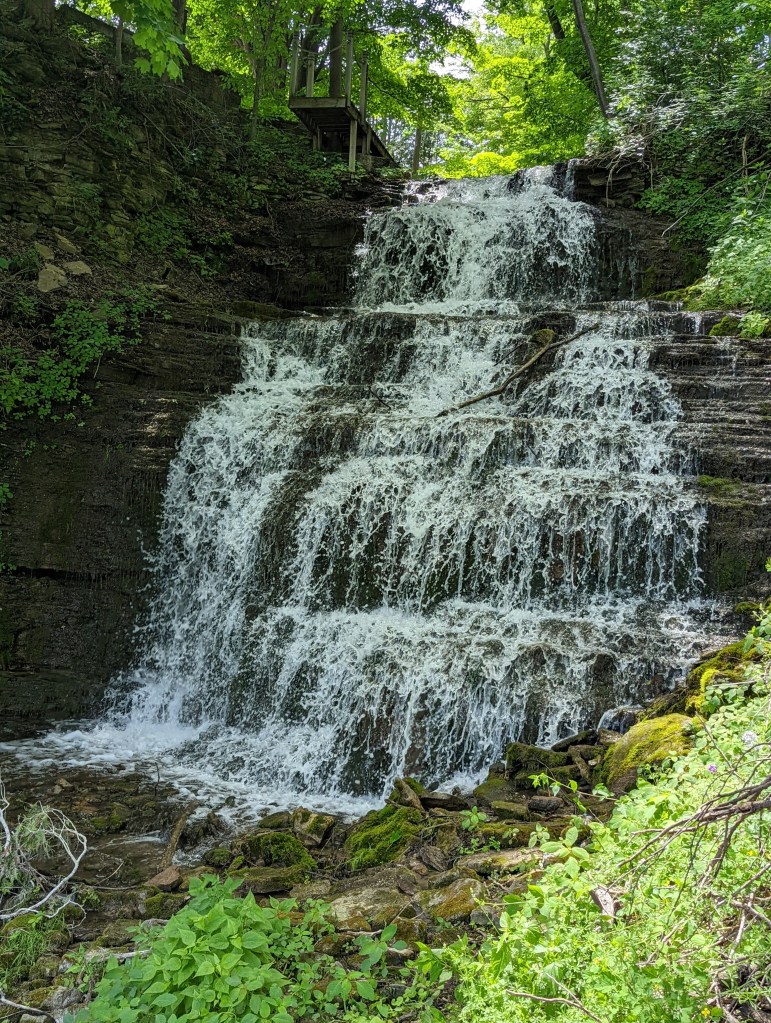Clarendon Falls is a 26 foot / 8 meter tall cascade in New York. 