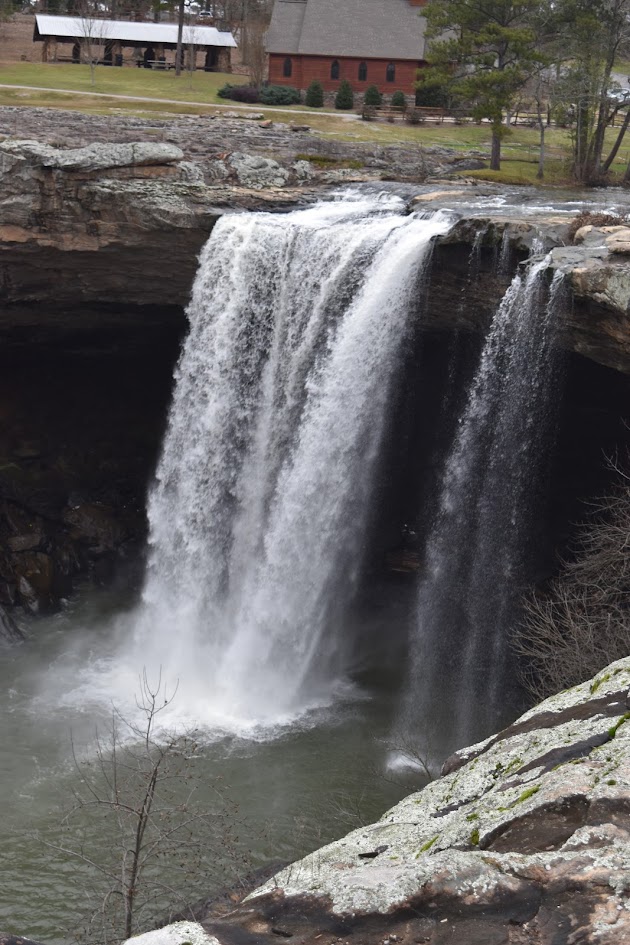 Noccalula Falls is a 90 foot / 27 meter tall waterfall in northern Alabama.