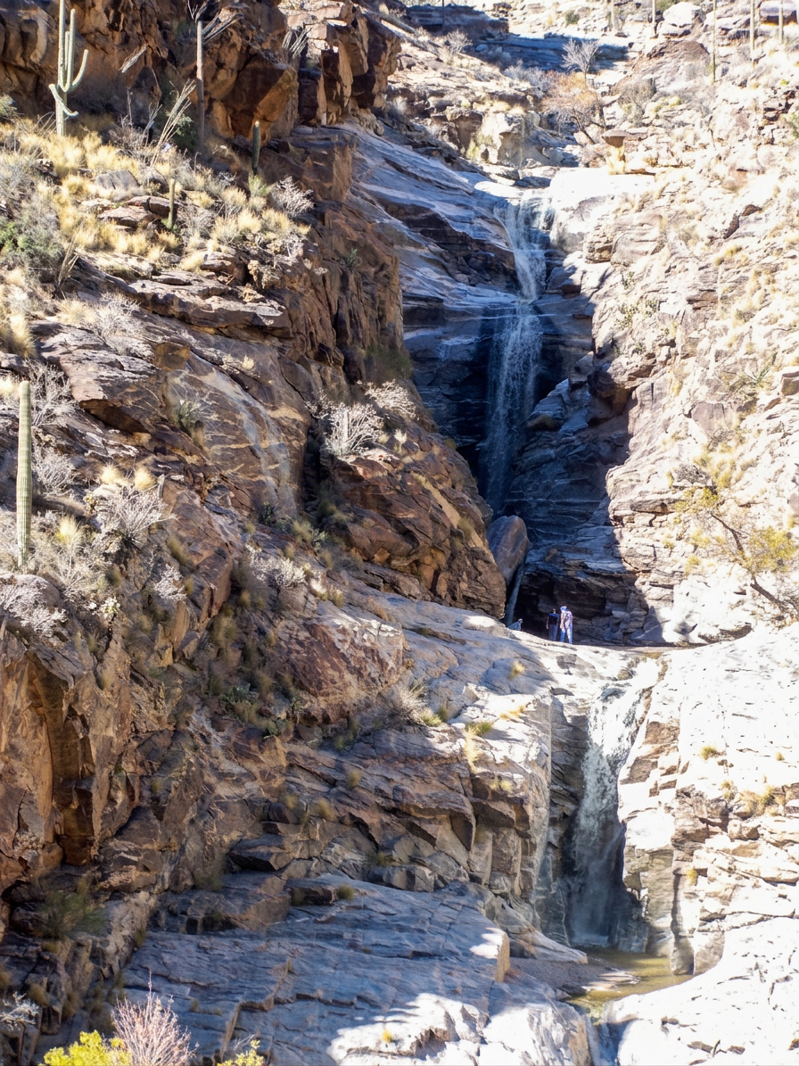seven-falls-11 This is Seven Falls in Arizona, around 181 feet or 55 meters tall. The name suggests this has seven separate drops, which would be accurate.